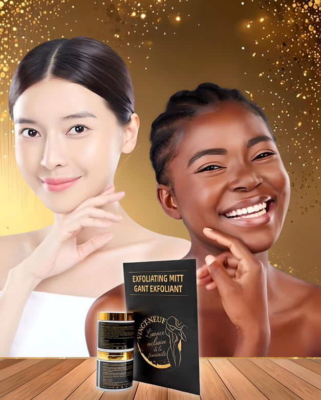 Coffret Vingt-Neuf | Essentiels d'Exfoliation : Gommages et Gant Exfoliant en Viscose