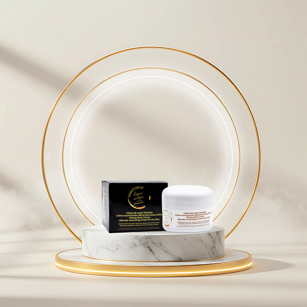 Vingt-Neuf Nourishing Body Cream 100ml jar with premium packaging on luxury display