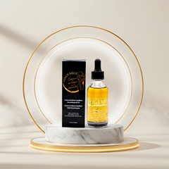 Vingt-Neuf Precious 7-Oil Elixir 60ml hair oil bottle with dropper and packaging on luxury display