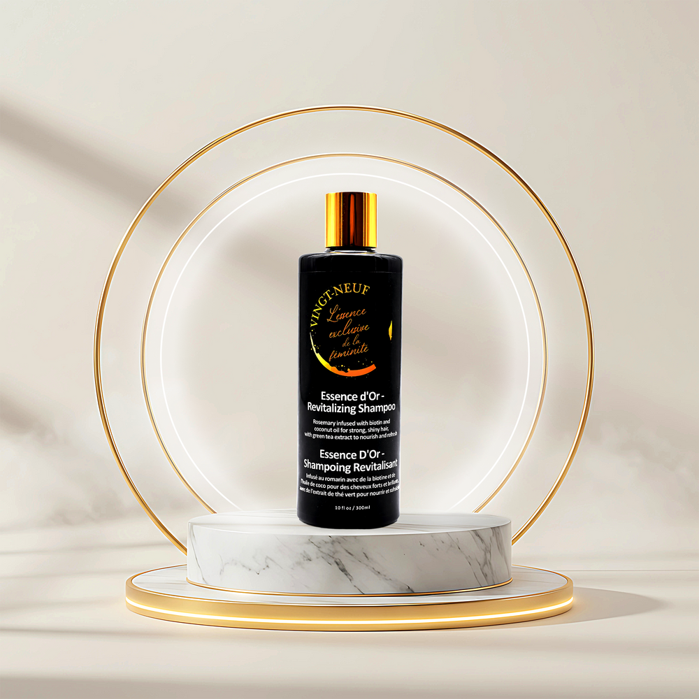 Vingt-Neuf Revitalizing Shampoo 300ml bottle on luxury display for refreshed, healthy hair
