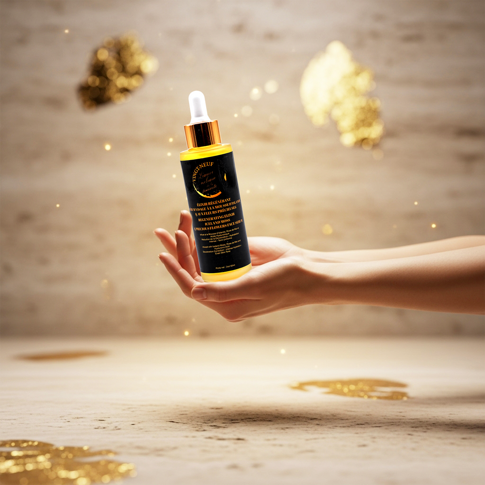Vingt-Neuf Hydrating Face Serum applied to skin for intense moisture and radiant complexion